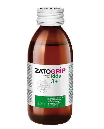 Zatogrip Kids 3+ syrop o smku malinowym dla dzieci 120 ml Produkt dostępny z krótkim terminem 2025-01-31