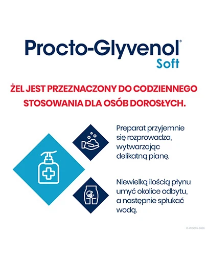 Procto-Glyvenol Soft żel do higieny intymnej dla osób z hemoroidami 180 ml