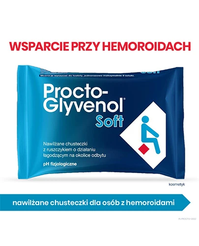 Procto-Glyvenol Soft chusteczki nawilżane z ruszczykiem 30 sztuk