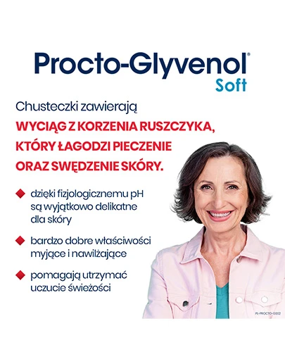 Procto-Glyvenol Soft chusteczki nawilżane z ruszczykiem 30 sztuk