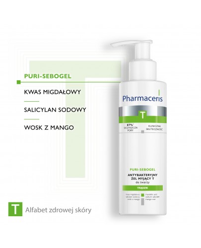 Pharmaceris T Puri-Sebogel antybakteryjny żel myjący do twarzy 190 ml