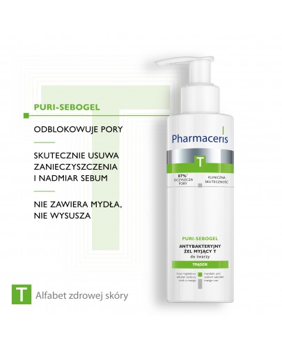 Pharmaceris T Puri-Sebogel antybakteryjny żel myjący do twarzy 190 ml