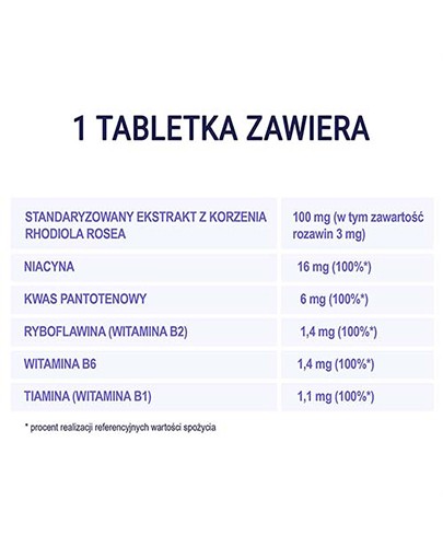 Naturell Rhodiola + B 60 tabletek