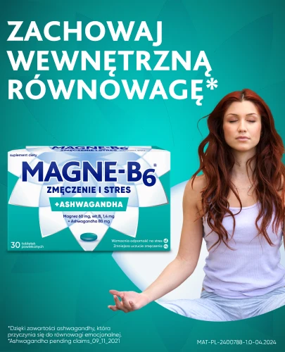 Magne-B6 zmęczenie i stres + Ashwagandha 30 tabletek