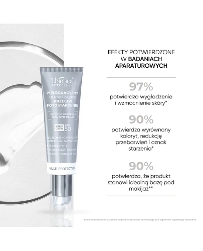 Lbiotica Estetic Clinic Multi Protection pielęgnacyjny dermo-zabieg przeciw fotostarzeniu krem na dzień SPF50 35 ml