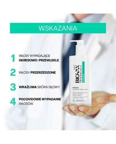 Biovax Trychologic Wypadanie maska do włosów i skóry głowy 200 ml