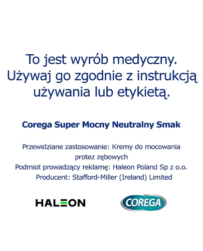 Corega super mocny neutralny smak krem mocujący do protez zębowych 70 g