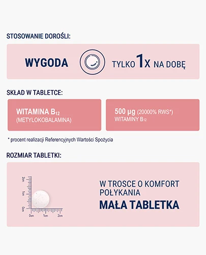 Naturell Metylo-B12 500 120 tabletek