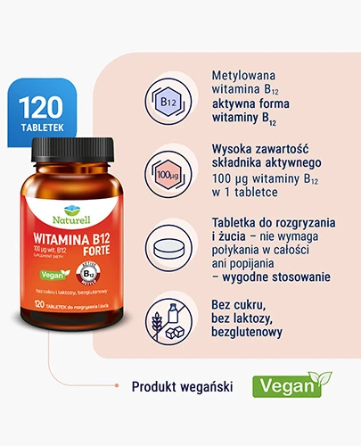 Naturell Witamina B12 Forte 120 tabletek do żucia