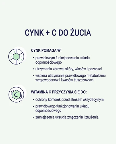 Naturell Cynk + C 120 tabletek do rozgryzania i żucia