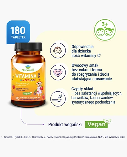 Naturell Witamina C dla dzieci 180 tabletek