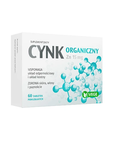 Cynk Organiczny Zn 15 mg 60 tabletek