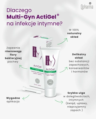 Multi-Gyn ActiGel zapobiega i łagodzi dolegliwości pochwowe 50 ml